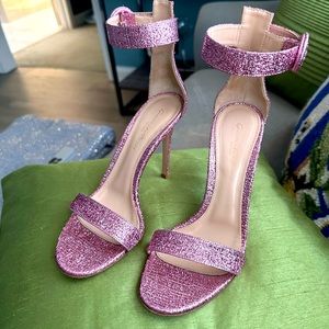 Gianvito Rossi Pink Glitter Sandals | Size 37